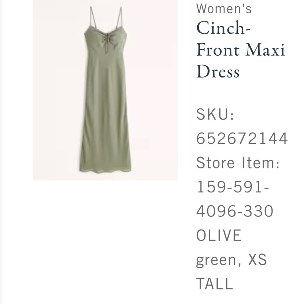 Long green Abercrombie & Fitch dress